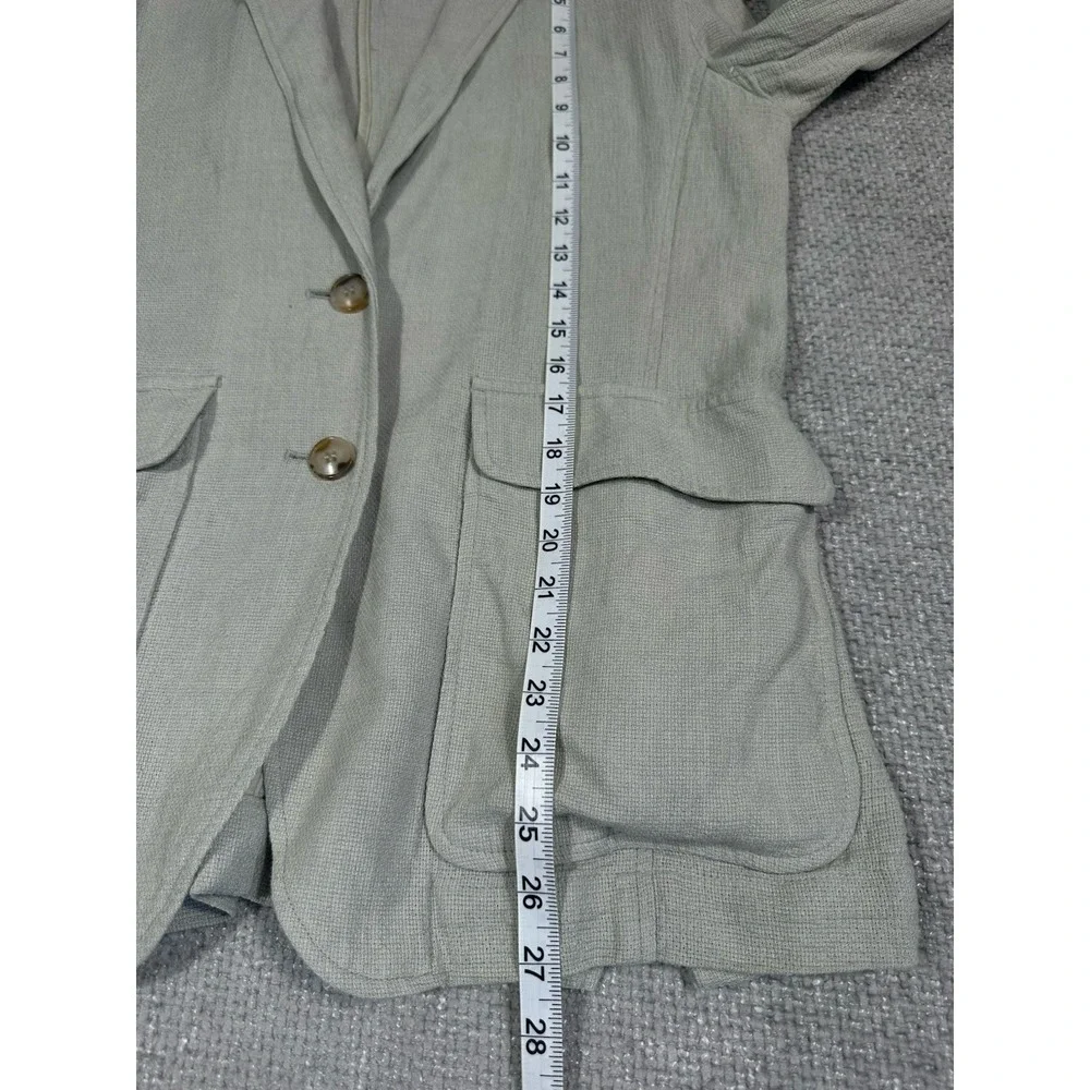Madewell Blazer Womens Small Green Breezewoven Larsen Linen Blend - Picture 4 of 8